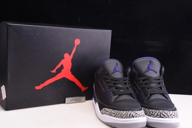 Kick Theory Black CT8532-050 Court Jordan Air Retro 3 Purple 0705